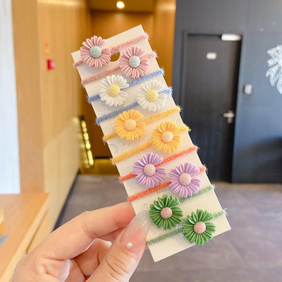 10 bucăți/set benzi elastice de păr cu animale drăguțe din desene animate pentru copii, fete, benzi de cauciuc minunate, suport pentru coadă de cal, accesorii pentru păr pentru copii