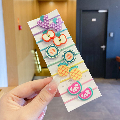 10 bucăți/set benzi elastice de păr cu animale drăguțe din desene animate pentru copii, fete, benzi de cauciuc minunate, suport pentru coadă de cal, accesorii pentru păr pentru copii