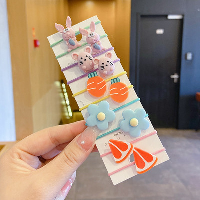 10 bucăți/set benzi elastice de păr cu animale drăguțe din desene animate pentru copii, fete, benzi de cauciuc minunate, suport pentru coadă de cal, accesorii pentru păr pentru copii