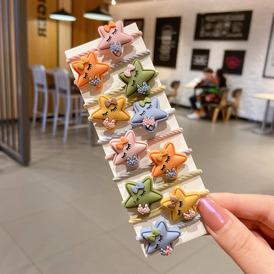 10 bucăți/set benzi elastice de păr cu animale drăguțe din desene animate pentru copii, fete, benzi de cauciuc minunate, suport pentru coadă de cal, accesorii pentru păr pentru copii