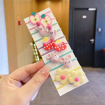 10 bucăți/set benzi elastice de păr cu animale drăguțe din desene animate pentru copii, fete, benzi de cauciuc minunate, suport pentru coadă de cal, accesorii pentru păr pentru copii