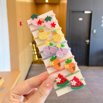 10 bucăți/set benzi elastice de păr cu animale drăguțe din desene animate pentru copii, fete, benzi de cauciuc minunate, suport pentru coadă de cal, accesorii pentru păr pentru copii