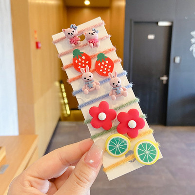 10 bucăți/set benzi elastice de păr cu animale drăguțe din desene animate pentru copii, fete, benzi de cauciuc minunate, suport pentru coadă de cal, accesorii pentru păr pentru copii