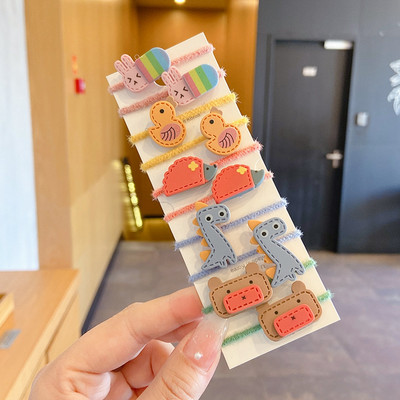 10 bucăți/set benzi elastice de păr cu animale drăguțe din desene animate pentru copii, fete, benzi de cauciuc minunate, suport pentru coadă de cal, accesorii pentru păr pentru copii