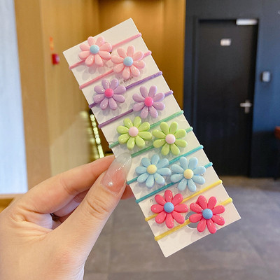 10 bucăți/set benzi elastice de păr cu animale drăguțe din desene animate pentru copii, fete, benzi de cauciuc minunate, suport pentru coadă de cal, accesorii pentru păr pentru copii