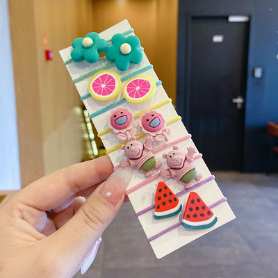 10 bucăți/set benzi elastice de păr cu animale drăguțe din desene animate pentru copii, fete, benzi de cauciuc minunate, suport pentru coadă de cal, accesorii pentru păr pentru copii