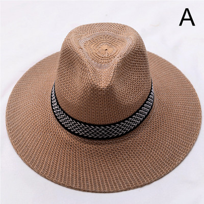Nyári trend Uniszex szalmakalap strand nagy karimájú panamai UV sugárzás elleni napsapka női férfi ruházat dekoráció kültéri golf horgászsapka