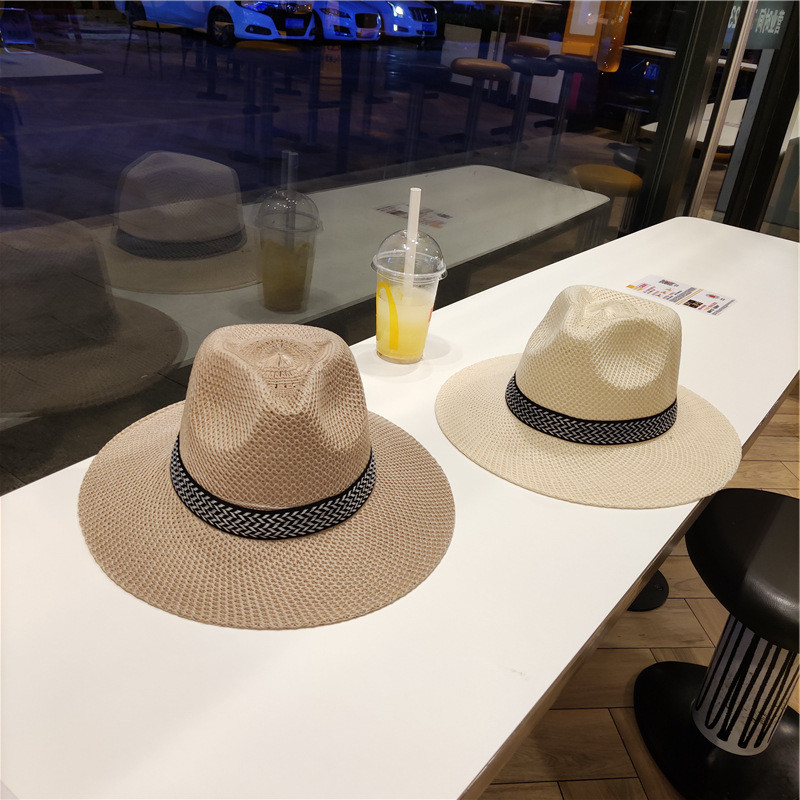 Nyári trend Uniszex szalmakalap strand nagy karimájú panamai UV sugárzás elleni napsapka női férfi ruházat dekoráció kültéri golf horgászsapka