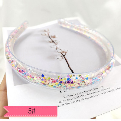 1 komad nove DIY ručno izrađene šljokice Quicksand heart shaker svjetlucave trake za glavu