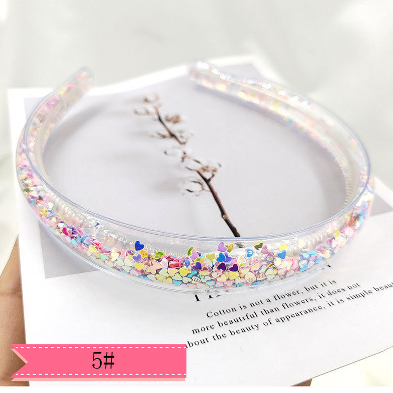 1 komad nove DIY ručno izrađene šljokice Quicksand heart shaker svjetlucave trake za glavu