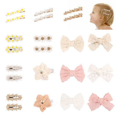 ncmama plaukų segtukas Chrysanthemum BB Barrettes Pearl Bows Plaukų segtukai Galvos apdangalai Plaukų aksesuarai mergaitėms 7x1,5/7x10/9x7cm 1/2vnt.