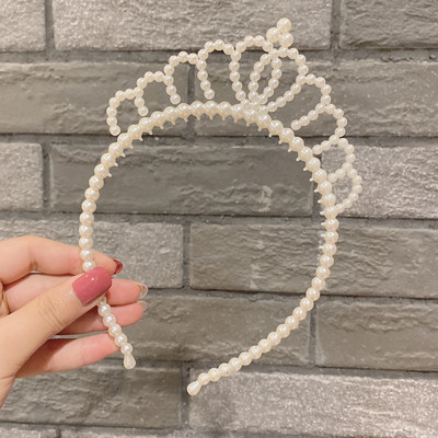 Sen plastikinė perlų galvos juosta įvairių animacinių filmukų miela princesės karūnos galvos juosta paprasta ir universali