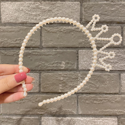 Sen plastikinė perlų galvos juosta įvairių animacinių filmukų miela princesės karūnos galvos juosta paprasta ir universali