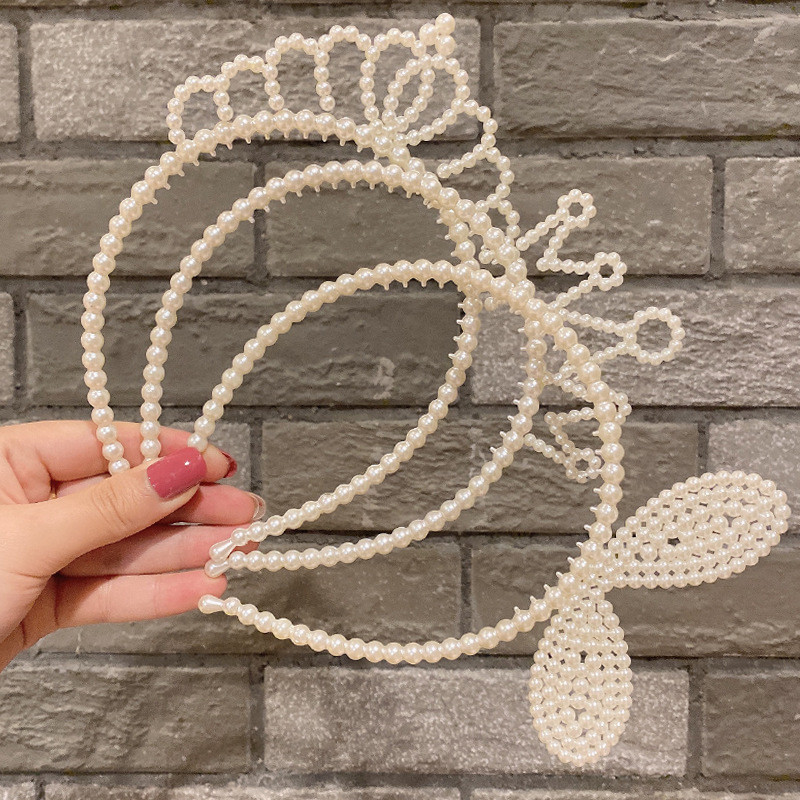 Sen plastikinė perlų galvos juosta įvairių animacinių filmukų miela princesės karūnos galvos juosta paprasta ir universali