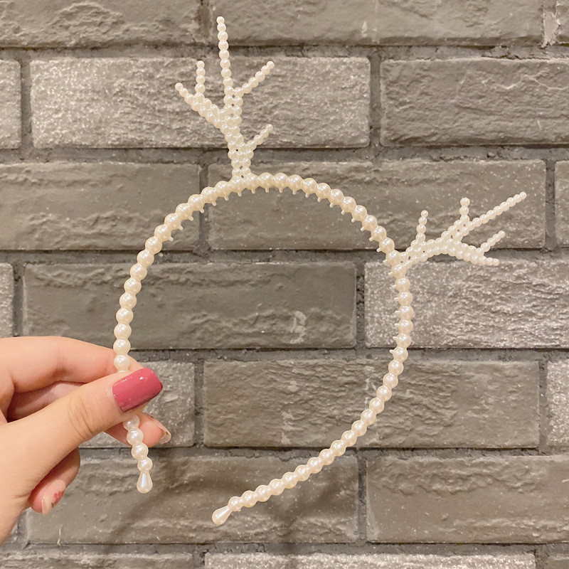 Sen plastikinė perlų galvos juosta įvairių animacinių filmukų miela princesės karūnos galvos juosta paprasta ir universali