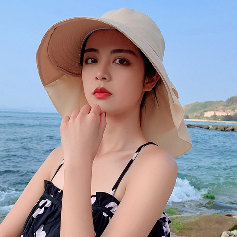 Šal sa širokim obodom Dizajn ribarskog šešira Ženski ljetni jednobojni šešir s konjskim repom i vizirom Dodaci za kostime