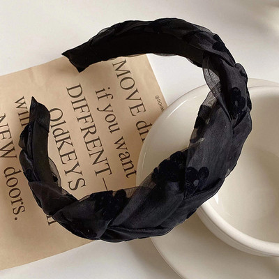 Nauja tinklinė gėlių galvos juostelė moteriška prancūziška retro aukščiausios klasės galvos apdangalai Moterims Plaukų juostelės plaukų aksesuarai Madingi galvos apdangalai