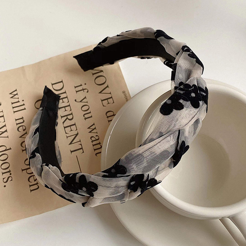 Nauja tinklinė gėlių galvos juostelė moteriška prancūziška retro aukščiausios klasės galvos apdangalai Moterims Plaukų juostelės plaukų aksesuarai Madingi galvos apdangalai