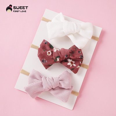 Nou 3 bucăți/lot Bentita drăguță cu fundă pentru copii pentru fete Benzi din nailon pentru cap Turban Bentite pentru nou-născut Bentițe pentru păr pentru copii Accesorii pentru păr pentru bebeluși