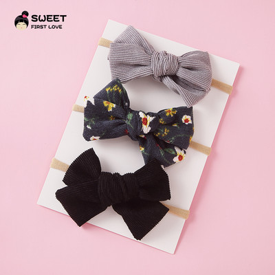 Nou 3 bucăți/lot Bentita drăguță cu fundă pentru copii pentru fete Benzi din nailon pentru cap Turban Bentite pentru nou-născut Bentițe pentru păr pentru copii Accesorii pentru păr pentru bebeluși