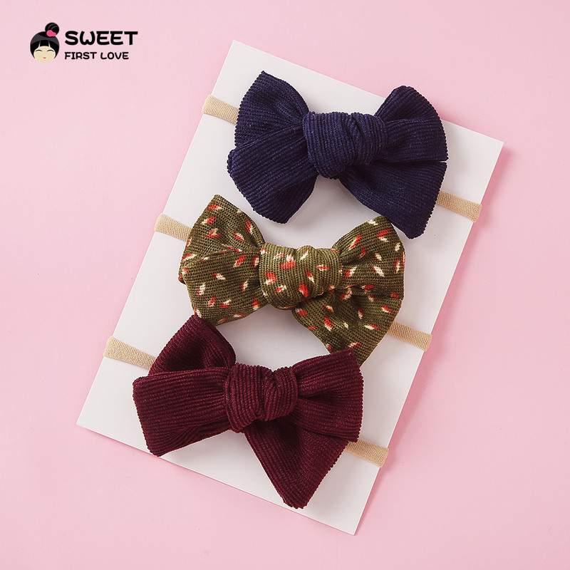 Nou 3 bucăți/lot Bentita drăguță cu fundă pentru copii pentru fete Benzi din nailon pentru cap Turban Bentite pentru nou-născut Bentițe pentru păr pentru copii Accesorii pentru păr pentru bebeluși