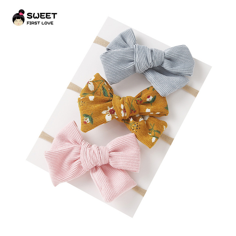 Nou 3 bucăți/lot Bentita drăguță cu fundă pentru copii pentru fete Benzi din nailon pentru cap Turban Bentite pentru nou-născut Bentițe pentru păr pentru copii Accesorii pentru păr pentru bebeluși