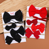 5 kom/set dječje mašne u boji, pamučne trake za glavu za djecu, djevojčice, mekane najlonske trake za kosu, ručno rađeni dodaci za kosu, poklon za novorođenče