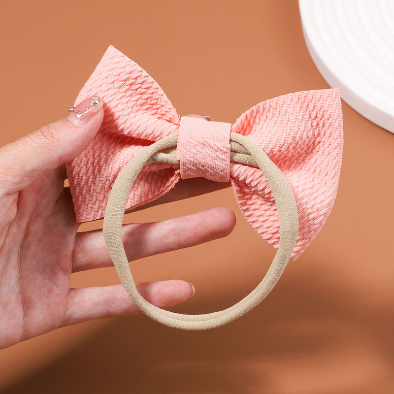 5 kom/set dječje mašne u boji, pamučne trake za glavu za djecu, djevojčice, mekane najlonske trake za kosu, ručno rađeni dodaci za kosu, poklon za novorođenče