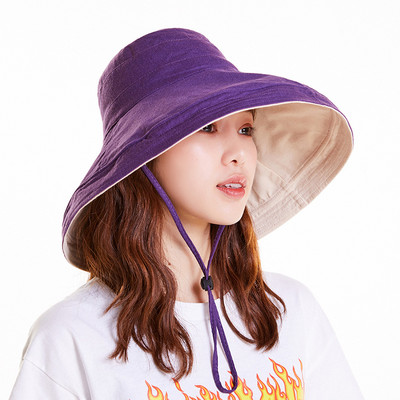 Pălărie de găleată pentru femei Pălărie de pescar față-verso Pălărie cu patru anotimpuri la modă Pălărie cu bor mare Parasolar pentru femei Panam Basin Capa K34