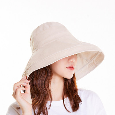 Pălărie de găleată pentru femei Pălărie de pescar față-verso Pălărie cu patru anotimpuri la modă Pălărie cu bor mare Parasolar pentru femei Panam Basin Capa K34