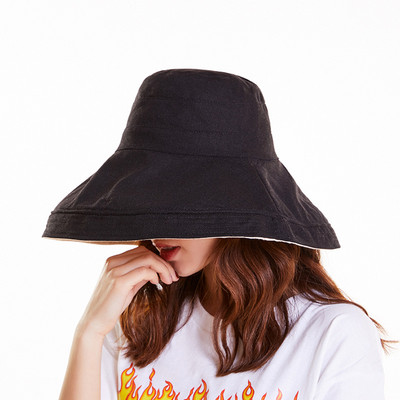 Pălărie de găleată pentru femei Pălărie de pescar față-verso Pălărie cu patru anotimpuri la modă Pălărie cu bor mare Parasolar pentru femei Panam Basin Capa K34