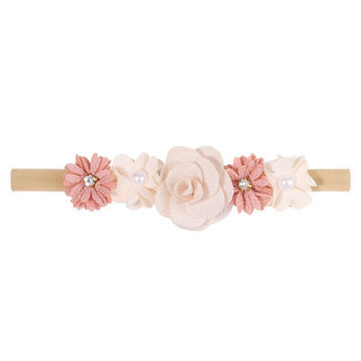 1kom Trake za glavu s umjetnim cvijećem za djevojčice Ručno izrađena najlonska elastična gumica za kosu Pokrivala za glavu za novorođenče Ukrasite kosu Dodaci za kosu