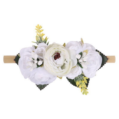 1kom Trake za glavu s umjetnim cvijećem za djevojčice Ručno izrađena najlonska elastična gumica za kosu Pokrivala za glavu za novorođenče Ukrasite kosu Dodaci za kosu