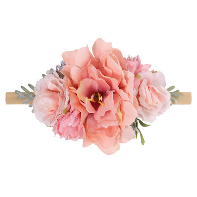 1kom Trake za glavu s umjetnim cvijećem za djevojčice Ručno izrađena najlonska elastična gumica za kosu Pokrivala za glavu za novorođenče Ukrasite kosu Dodaci za kosu