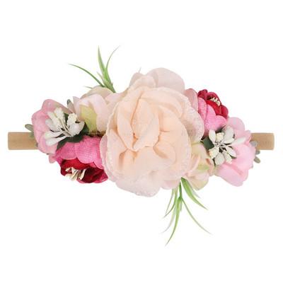 1kom Trake za glavu s umjetnim cvijećem za djevojčice Ručno izrađena najlonska elastična gumica za kosu Pokrivala za glavu za novorođenče Ukrasite kosu Dodaci za kosu