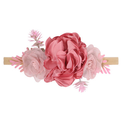 1kom Trake za glavu s umjetnim cvijećem za djevojčice Ručno izrađena najlonska elastična gumica za kosu Pokrivala za glavu za novorođenče Ukrasite kosu Dodaci za kosu