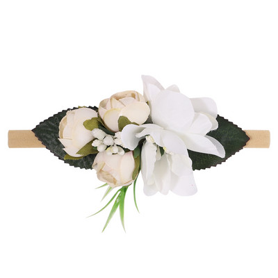 1kom Trake za glavu s umjetnim cvijećem za djevojčice Ručno izrađena najlonska elastična gumica za kosu Pokrivala za glavu za novorođenče Ukrasite kosu Dodaci za kosu