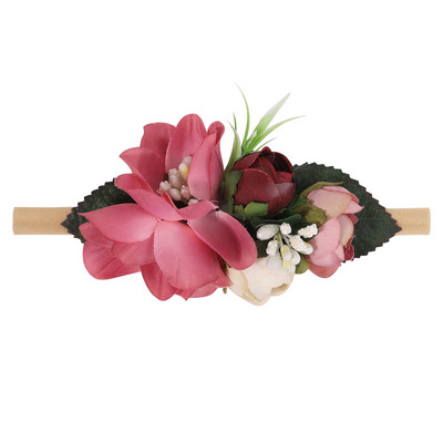 1kom Trake za glavu s umjetnim cvijećem za djevojčice Ručno izrađena najlonska elastična gumica za kosu Pokrivala za glavu za novorođenče Ukrasite kosu Dodaci za kosu