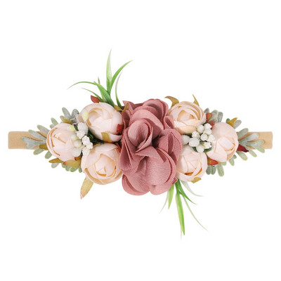 1kom Trake za glavu s umjetnim cvijećem za djevojčice Ručno izrađena najlonska elastična gumica za kosu Pokrivala za glavu za novorođenče Ukrasite kosu Dodaci za kosu