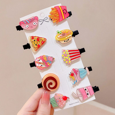 10 komada slatkih crtanih kopči za kosu s octenom kiselinom za djevojčice Sladoled Bang Ukosnica Slatki leptir Voće Ukosnice Školska pokrivala