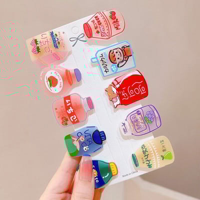 10 komada slatkih crtanih kopči za kosu s octenom kiselinom za djevojčice Sladoled Bang Ukosnica Slatki leptir Voće Ukosnice Školska pokrivala