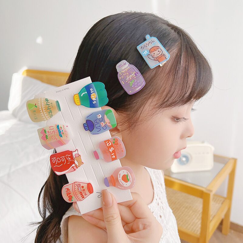 10 komada slatkih crtanih kopči za kosu s octenom kiselinom za djevojčice Sladoled Bang Ukosnica Slatki leptir Voće Ukosnice Školska pokrivala