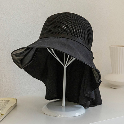 Ženske ljetne šešire za sunčanje s širokim obodom i preklopom oko vrata, modna mašna, sklopiva kapa za plažu protiv UV zraka, biciklizam na otvorenom, planinarenje, šešir