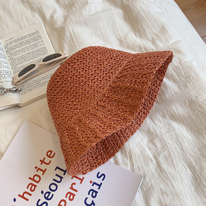 2022 Γυναικείο πτυσσόμενο ψάθινο καπέλο Γυναικείο καπέλο καλοκαιρινής εξόδου Γιορτινό σανδάλια αντηλιακό καπέλο παραλίας Καπέλο ψαρά Γυναικείο Παναμάς