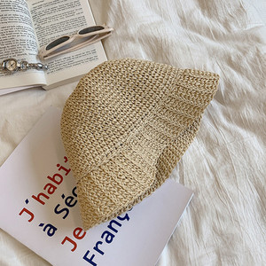 2022 Γυναικείο πτυσσόμενο ψάθινο καπέλο Γυναικείο καπέλο καλοκαιρινής εξόδου Γιορτινό σανδάλια αντηλιακό καπέλο παραλίας Καπέλο ψαρά Γυναικείο Παναμάς