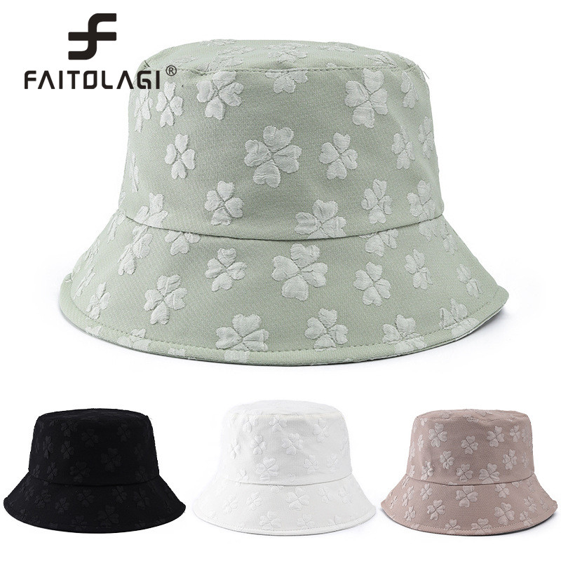 Nová kvetinová potlač rybárskej čiapky módne ženy plochý top vedrový klobúk vonkajšie slnečné clony ležérne jednofarebné panamské čiapky dievčatá kapota