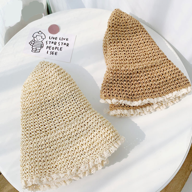 2021. Novi ljetni slamnati šeširi za žene Retro čipkasti šešir s obodom Ručno izrađen slamnati šešir Ženska kapa za sunčanje na otvorenom Slamnati šešir za plažu besplatna dostava