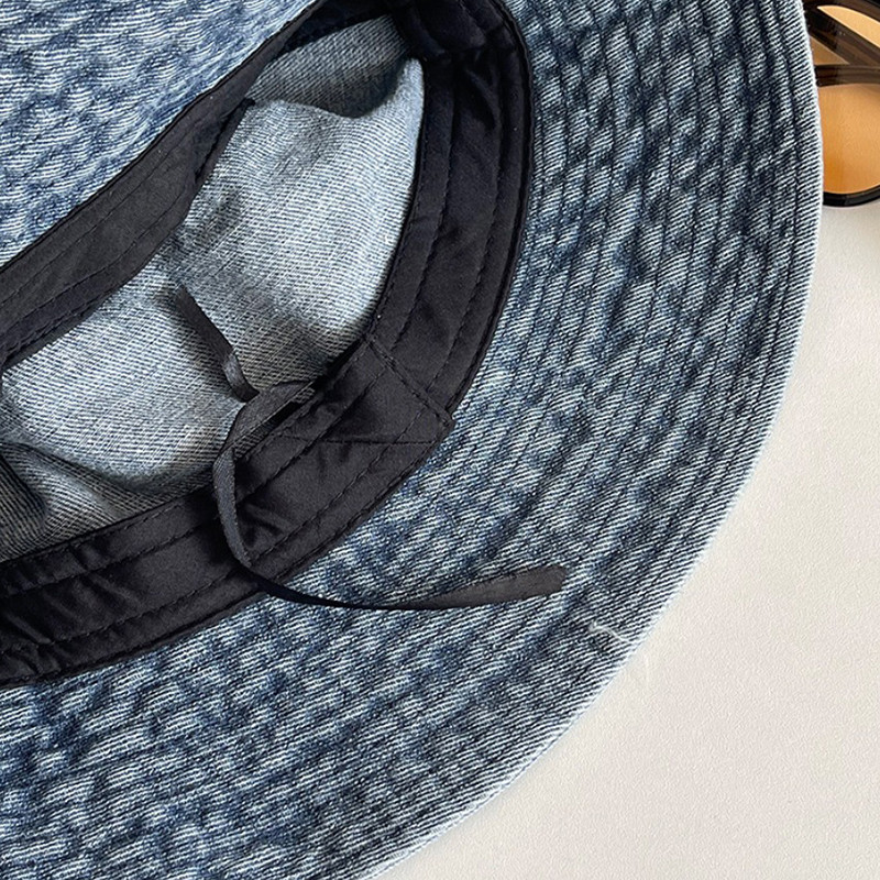 Modni traper šešir s vezom od slova R, uniseks, isprani pamuk, za vanjske prilike, široki obodi, kape za sunčanje, putne panama kape