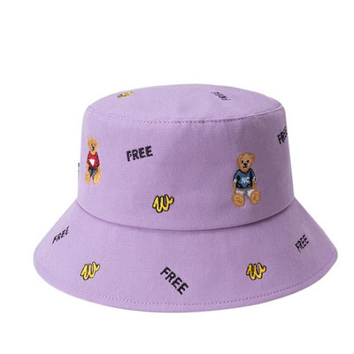 Fényvédő pamut téli kültéri medvék fényvédő mosdósapkák női kalapok férfi vödörsapkák koreai halászsapkák