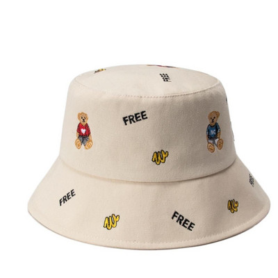 Fényvédő pamut téli kültéri medvék fényvédő mosdósapkák női kalapok férfi vödörsapkák koreai halászsapkák